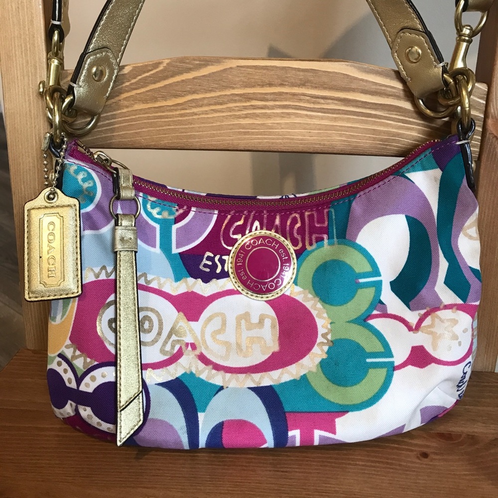 Coach Signature Poppy Graffiti Crossbody Bag